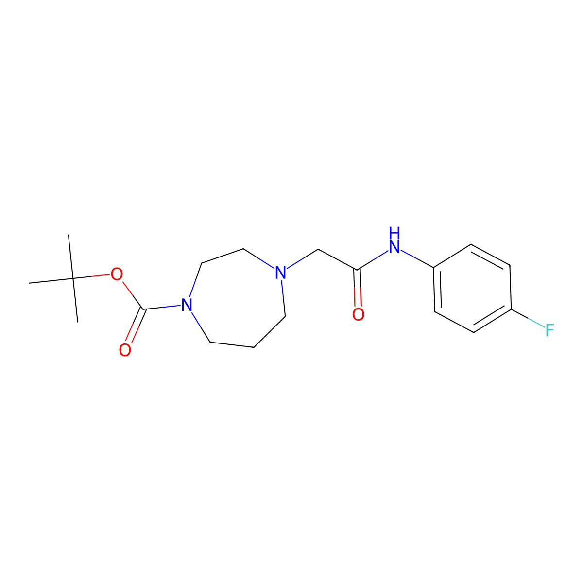 Tert-butyl 4-{[(4-fluorophenyl)carbamoyl]methyl}-1,4-diazepane-1-carboxylate molecular structure, CAS 2948523-89-3
