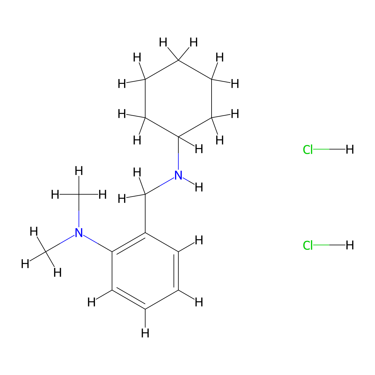 2-[(cyclohexylamino)methyl]-N,N-dimethylaniline dihydrochloride molecular structure, CAS 2948527-58-8