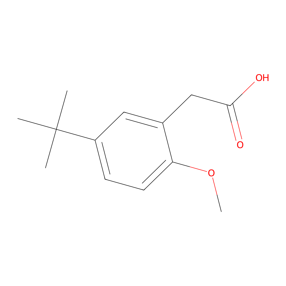 (5-Tert-butyl-2-methoxyphenyl)acetic acid molecular structure, CAS 294853-09-1