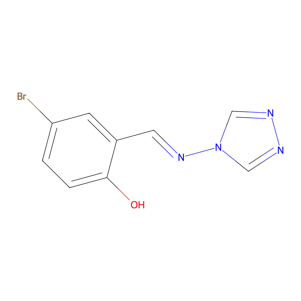 4-bromo-2-[(E)-(4H-1,2,4-triazol-4-ylimino)methyl]phenol molecular structure, CAS 294853-17-1