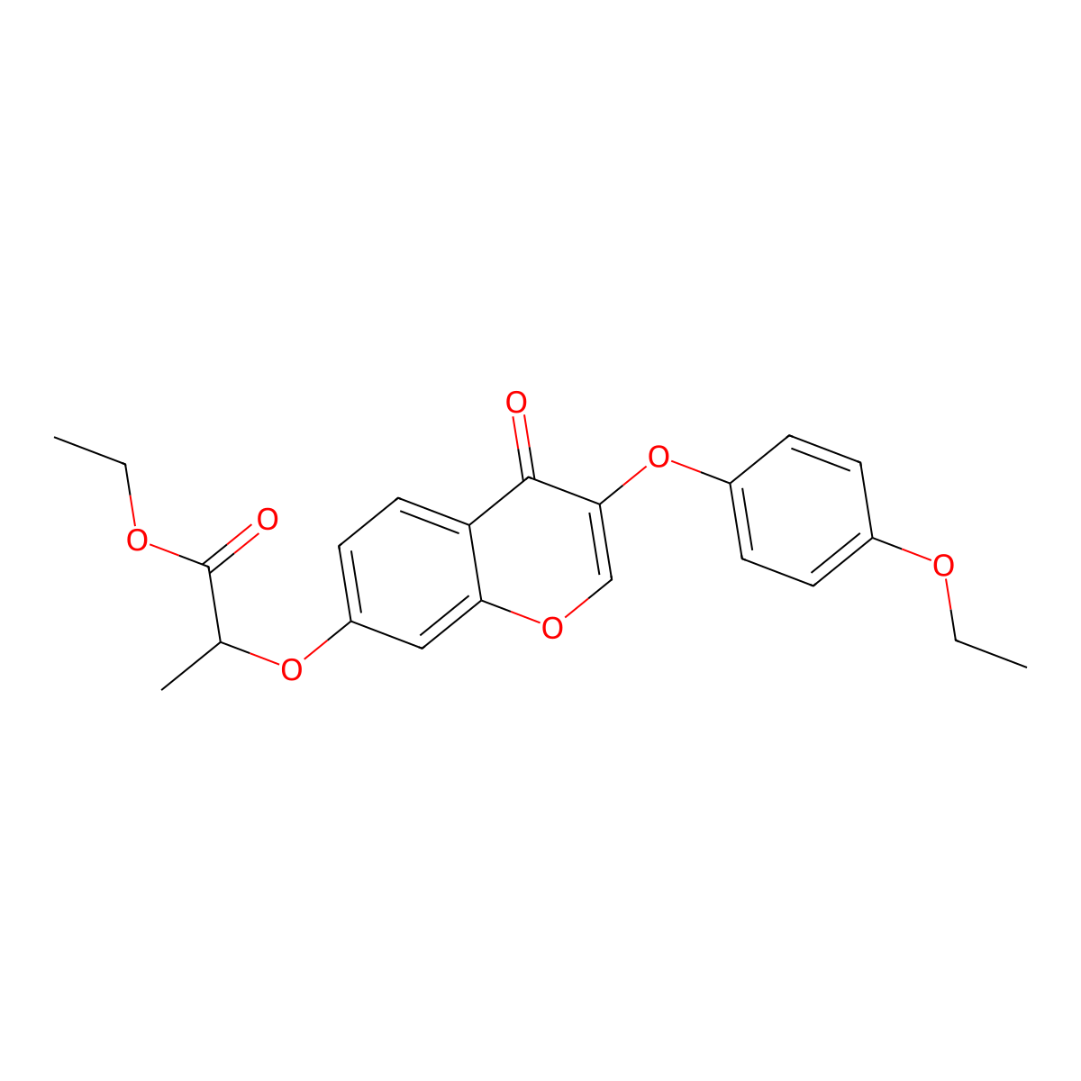 ethyl 2-{[3-(4-ethoxyphenoxy)-4-oxo-4H-chromen-7-yl]oxy}propanoate molecular structure, CAS 294853-22-8