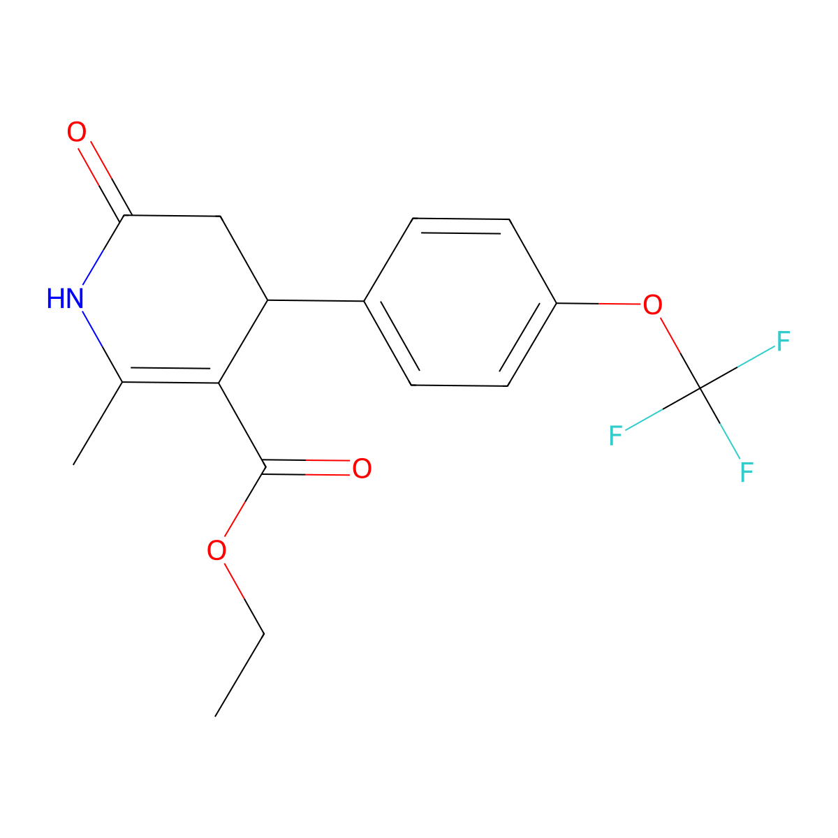 Ethyl 2-methyl-6-oxo-4-[4-(trifluoromethoxy)phenyl]-1,4,5,6-tetrahydro-3-pyridinecarboxylate molecular structure, CAS 294853-31-9