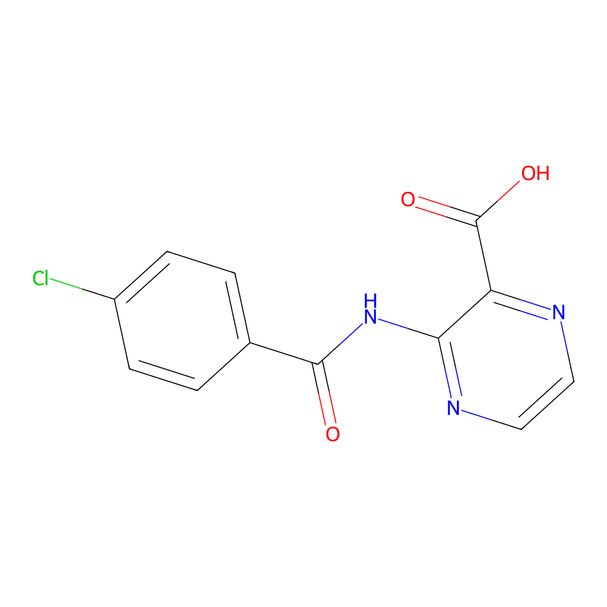 3-[(4-chlorobenzoyl)amino]pyrazine-2-carboxylic Acid molecular structure, CAS 294853-37-5