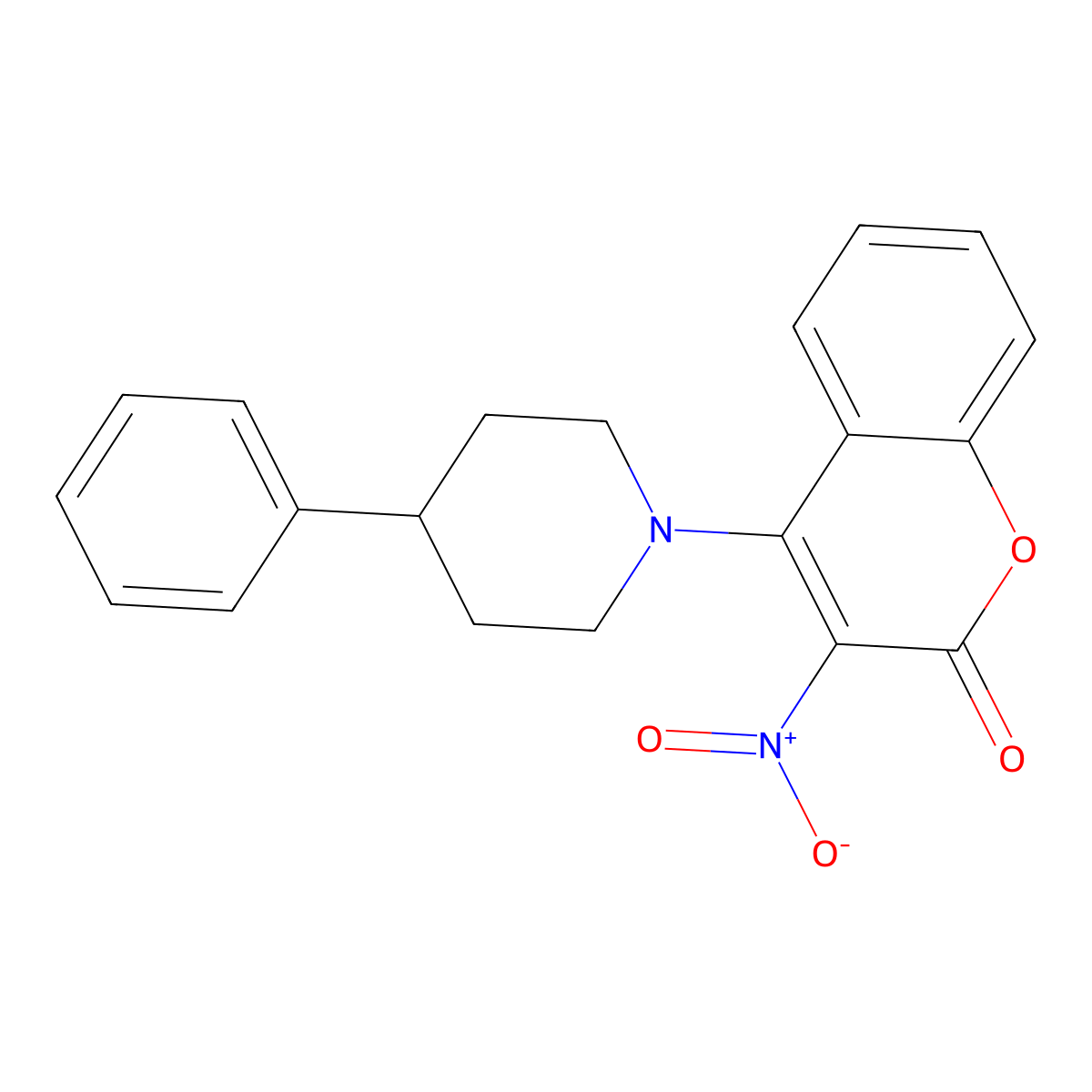 3-nitro-4-(4-phenylpiperidino)-2H-chromen-2-one molecular structure, CAS 294853-41-1