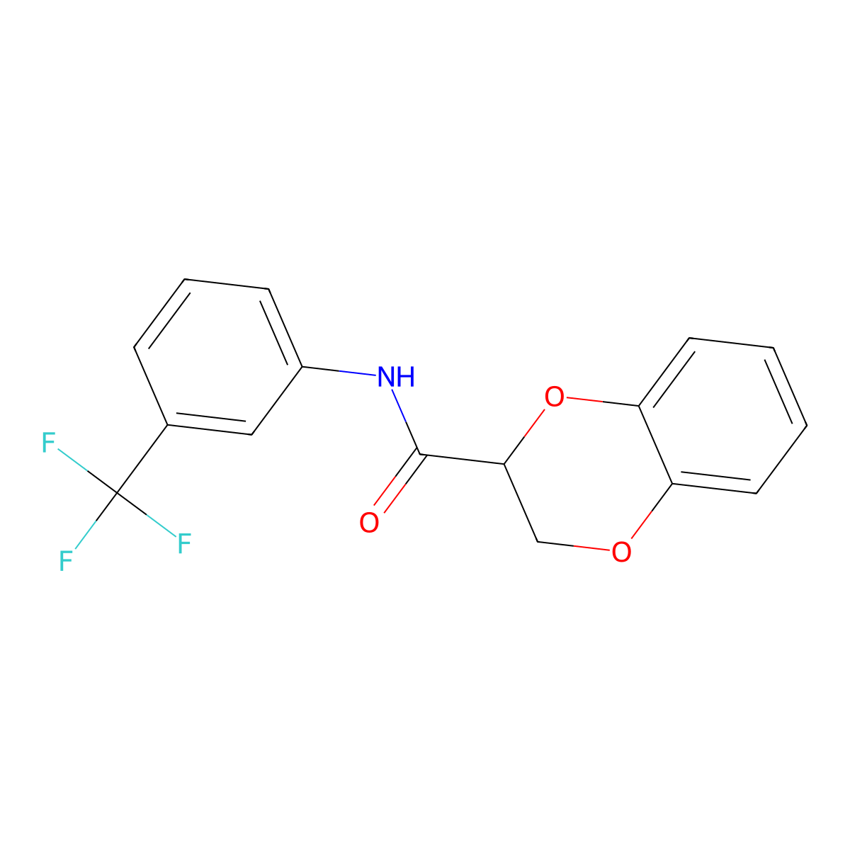N-[3-(trifluoromethyl)phenyl]-2,3-dihydro-1,4-benzodioxine-2-carboxamide molecular structure, CAS 294853-44-4