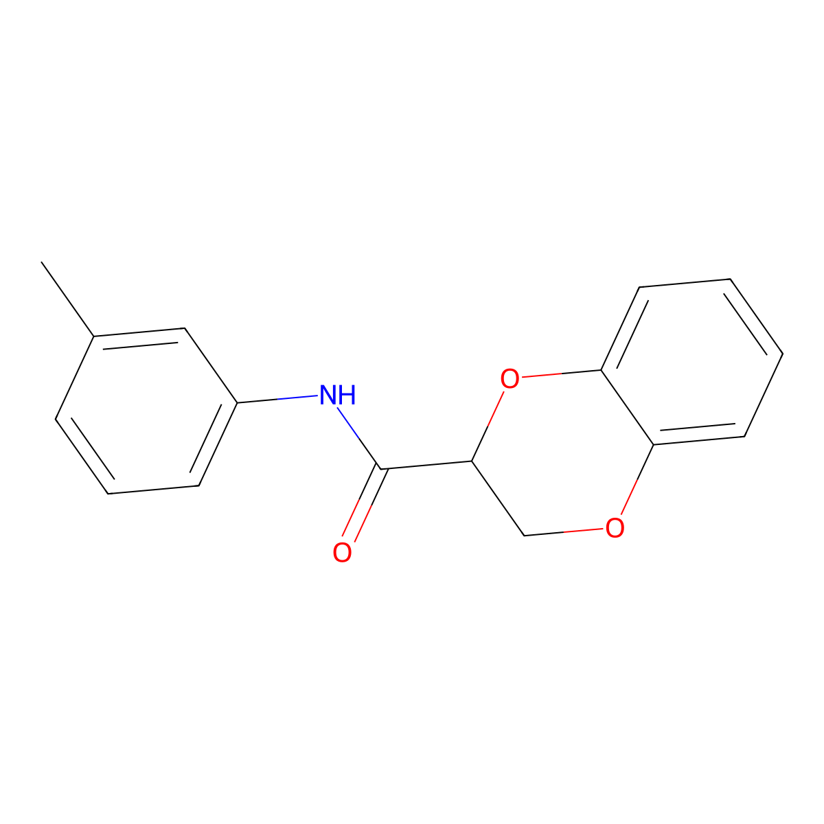 N-(3-methylphenyl)-2,3-dihydro-1,4-benzodioxine-2-carboxamide molecular structure, CAS 294853-48-8