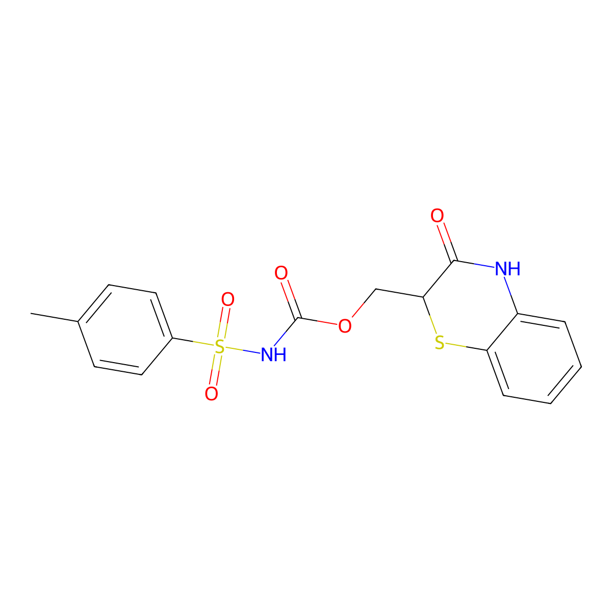 (3-oxo-3,4-dihydro-2H-1,4-benzothiazin-2-yl)methyl N-[(4-methylphenyl)sulfonyl]carbamate molecular structure, CAS 294853-53-5
