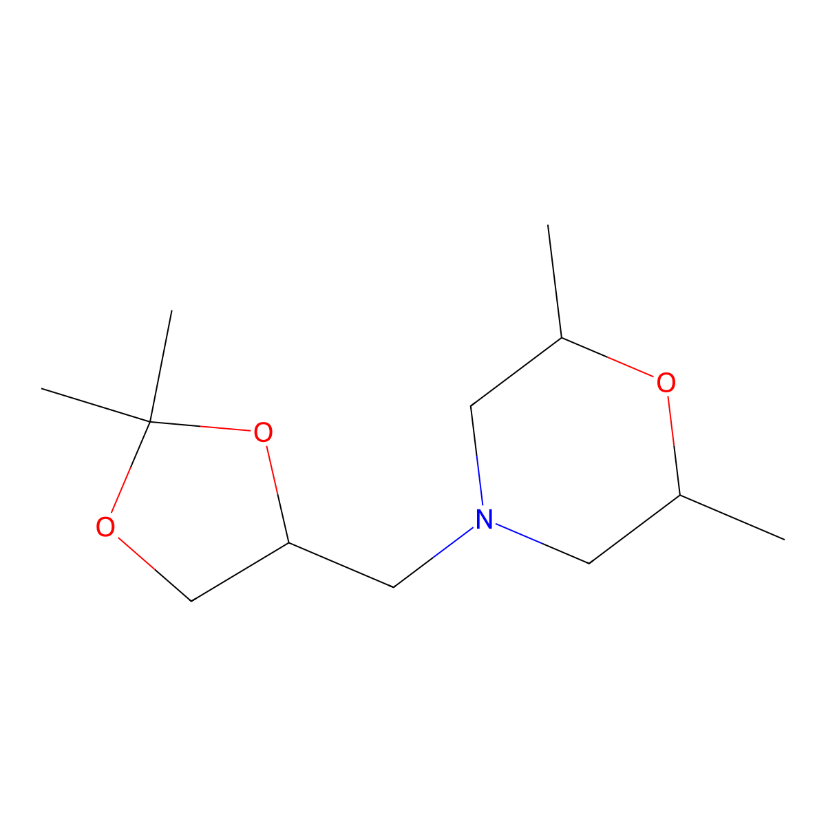 4-[(2,2-Dimethyl-1,3-dioxolan-4-yl)methyl]-2,6-dimethylmorpholine molecular structure, CAS 294853-54-6