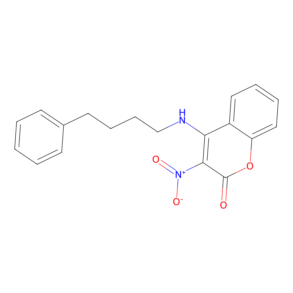 3-nitro-4-[(4-phenylbutyl)amino]-2H-chromen-2-one molecular structure, CAS 294853-57-9