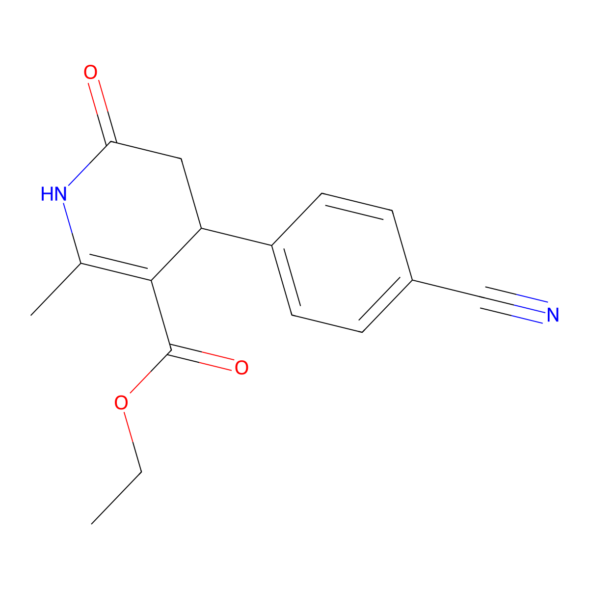 Ethyl 4-(4-cyanophenyl)-2-methyl-6-oxo-1,4,5,6-tetrahydro-3-pyridinecarboxylate molecular structure, CAS 294853-59-1
