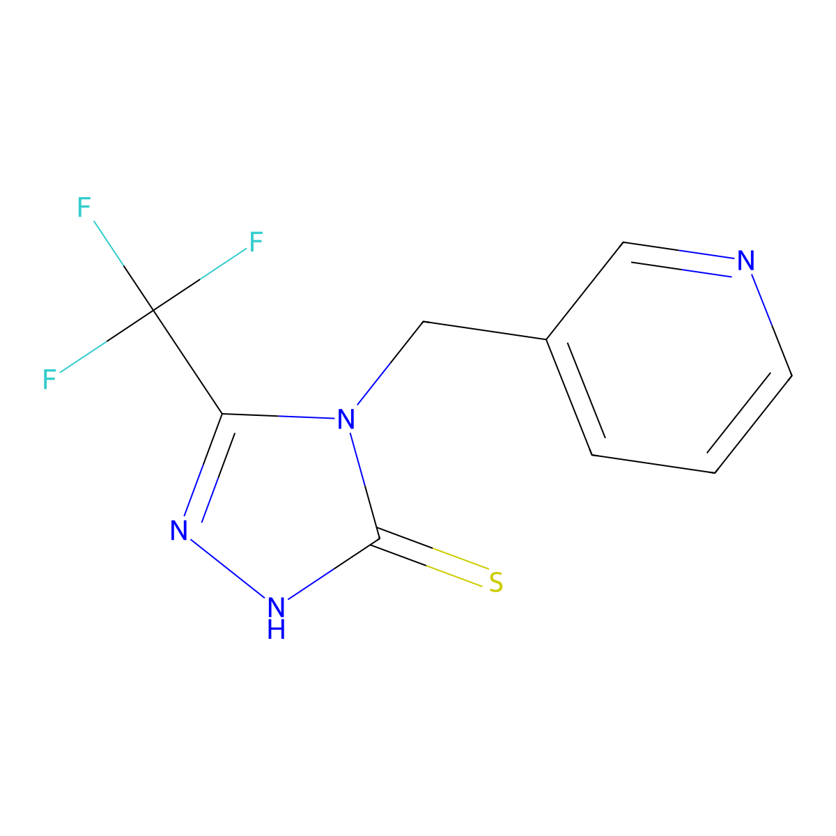 4-(3-pyridinylmethyl)-5-(trifluoromethyl)-2,4-dihydro-3H-1,2,4-triazole-3-thione molecular structure, CAS 294853-60-4