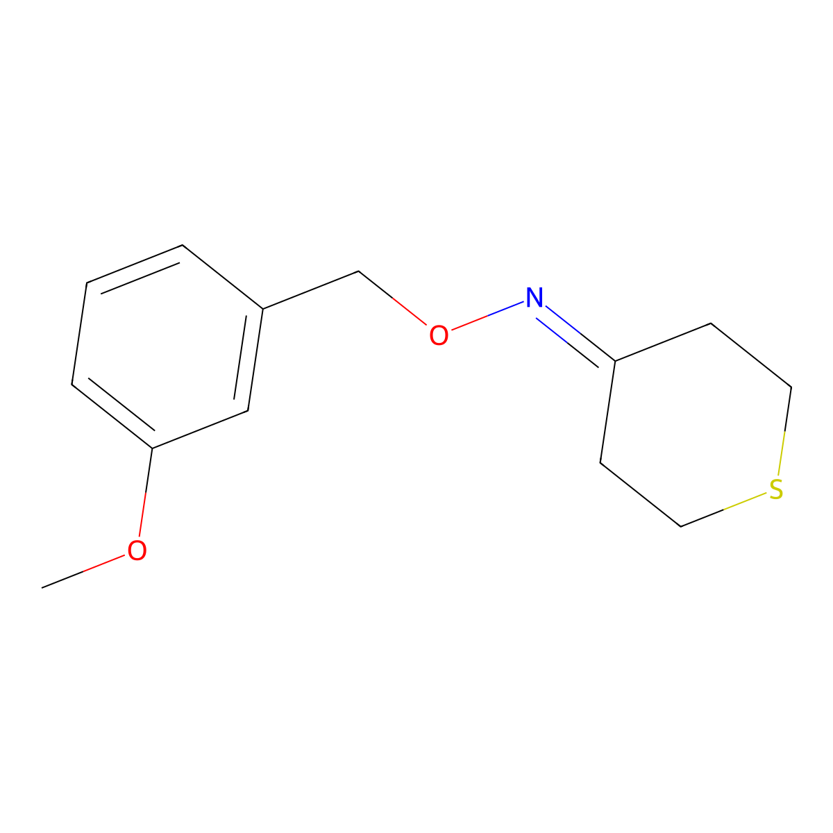 N-[(3-methoxyphenyl)methoxy]thian-4-imine molecular structure, CAS 294853-65-9