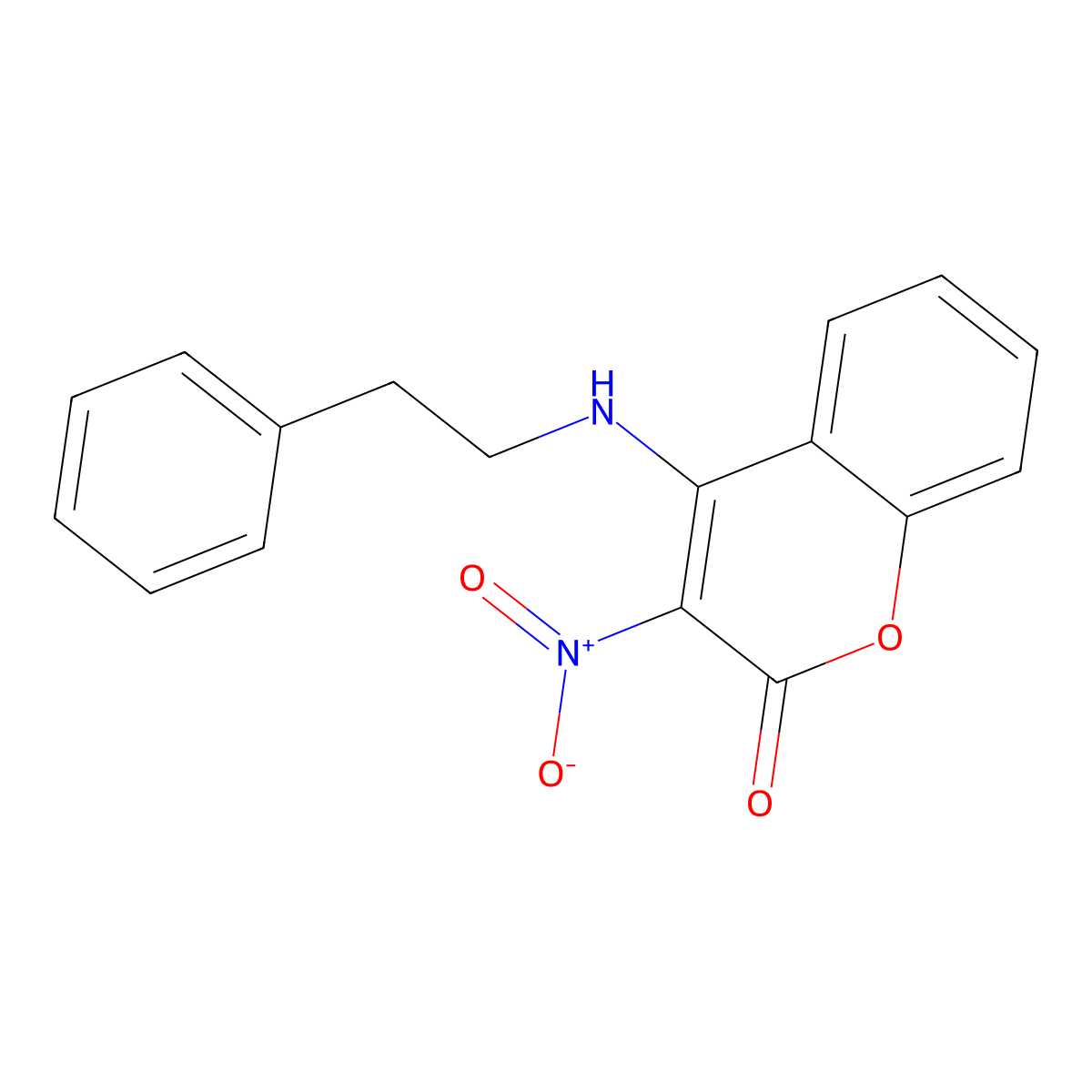 3-Nitro-4-phenethylamino-chromen-2-one molecular structure, CAS 294853-82-0