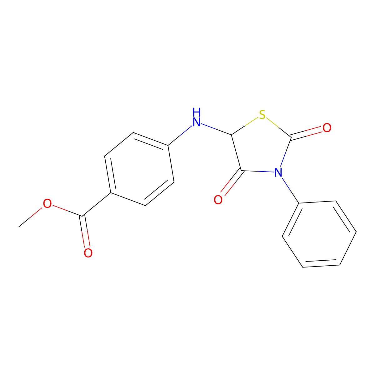 Methyl 4-[(2,4-dioxo-3-phenyl-1,3-thiazolidin-5-yl)amino]benzoate molecular structure, CAS 294853-99-9