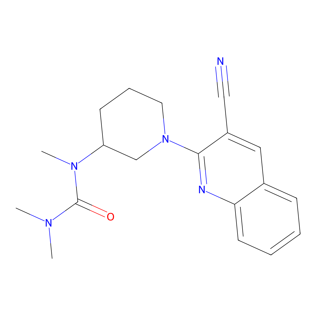 1-[1-(3-Cyanoquinolin-2-yl)piperidin-3-yl]-1,3,3-trimethylurea molecular structure, CAS 2948533-83-1