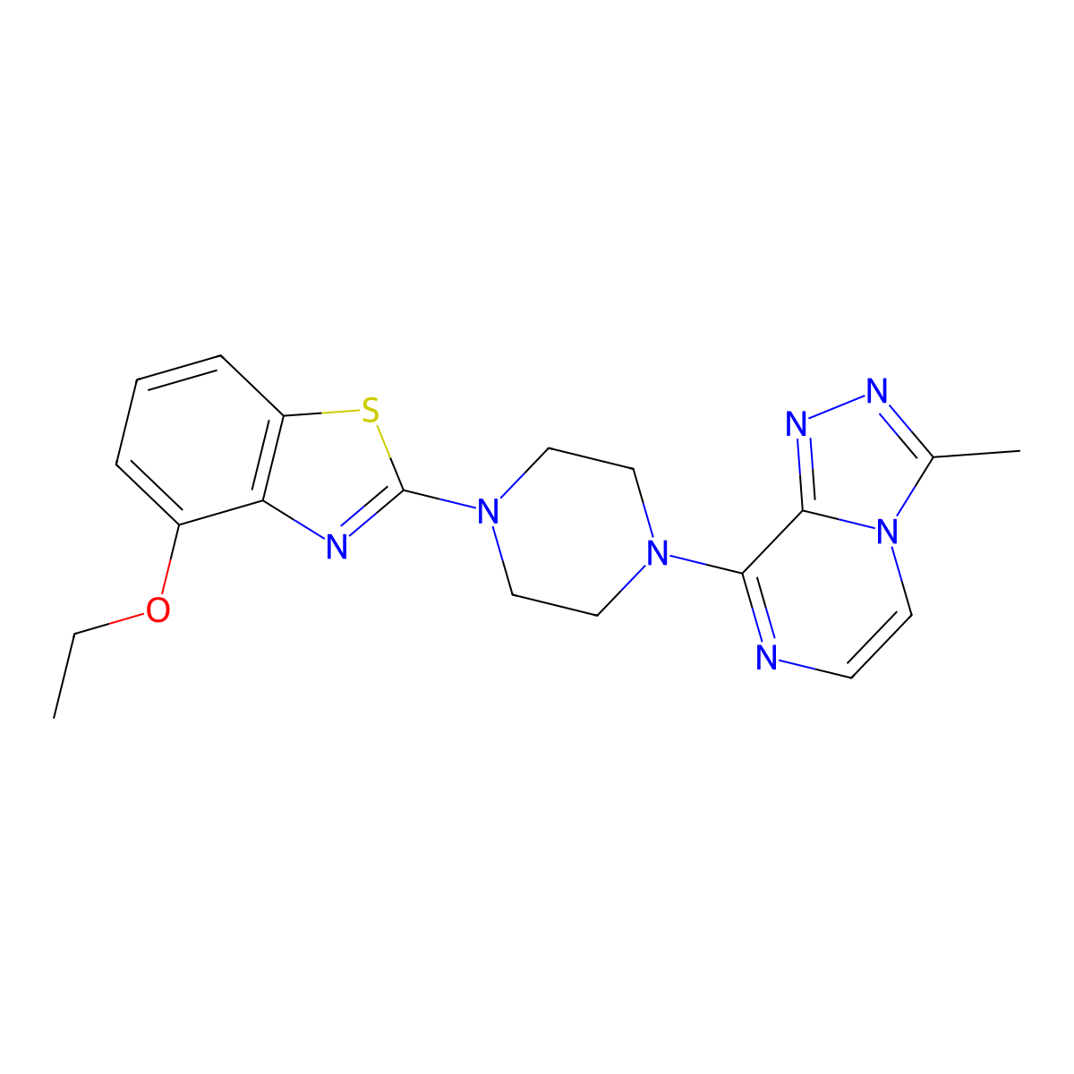 4-Ethoxy-2-(4-{3-methyl-[1,2,4]triazolo[4,3-a]pyrazin-8-yl}piperazin-1-yl)-1,3-benzothiazole molecular structure, CAS 2948539-78-2