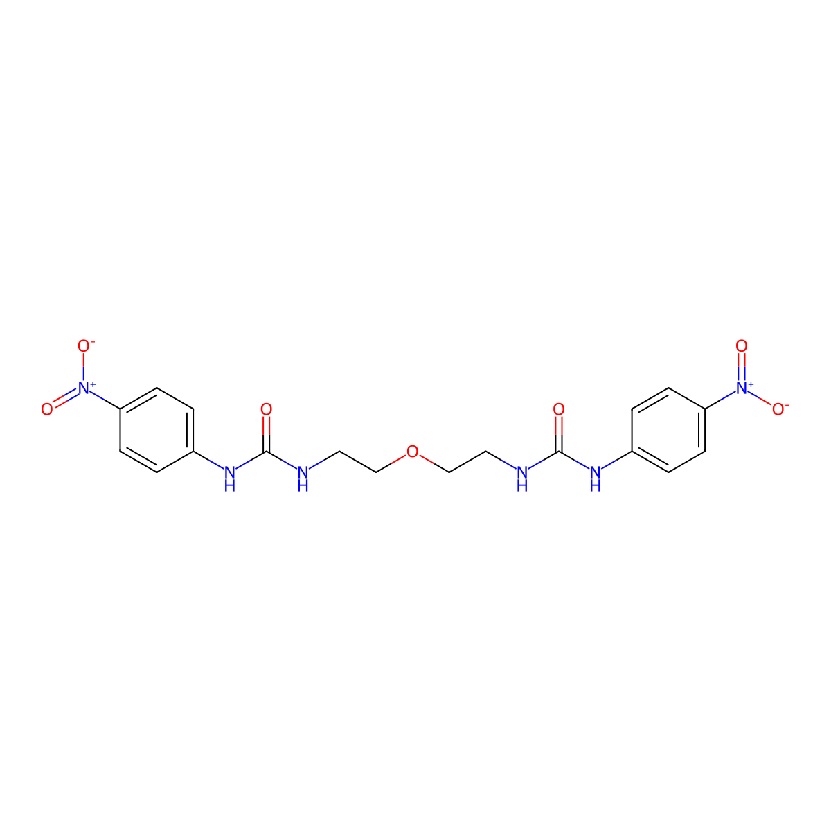 1-(4-Nitrophenyl)-3-[2-[2-[(4-nitrophenyl)carbamoylamino]ethoxy]ethyl]urea molecular structure, CAS 294854-07-2