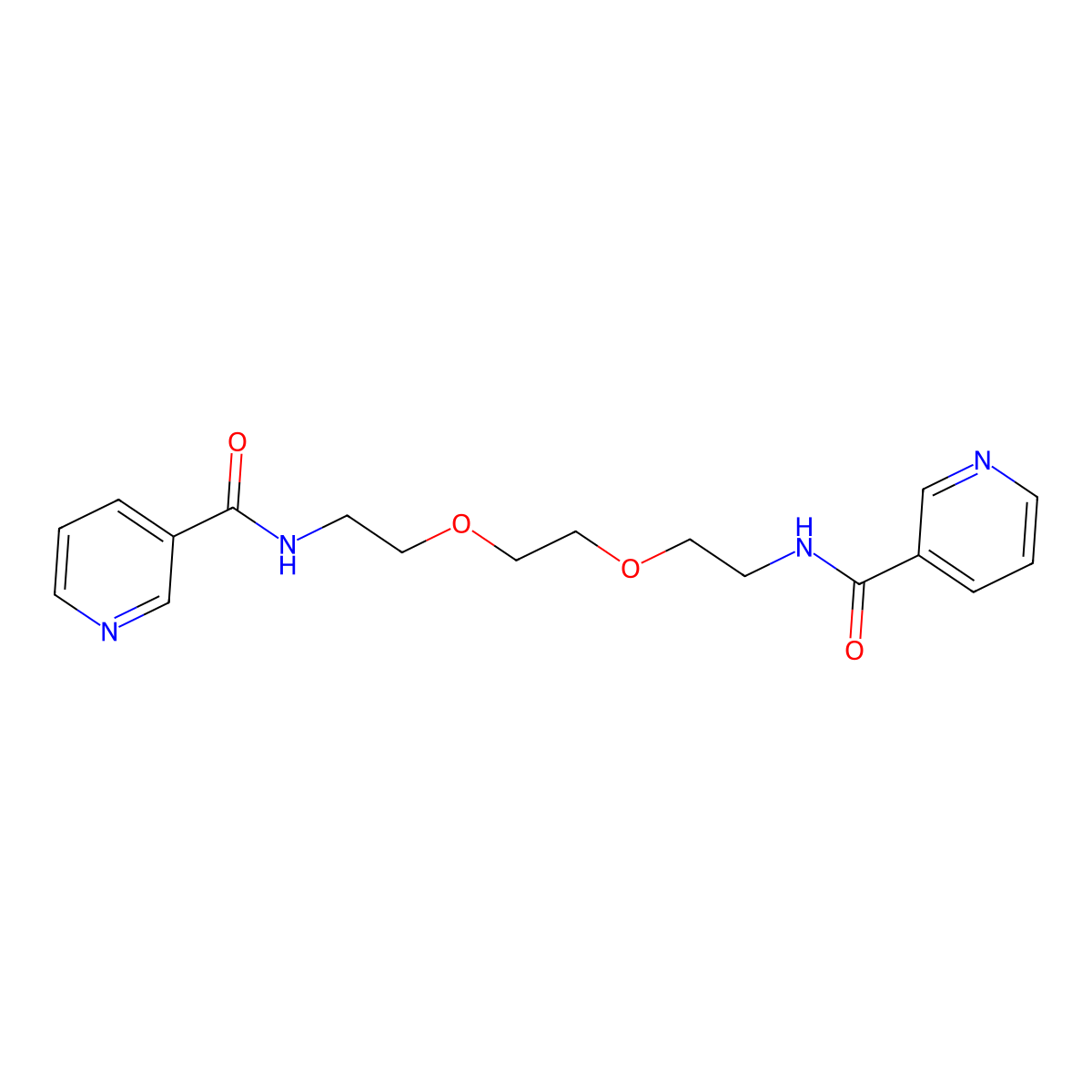 N-[2-[2-[2-[[oxo(3-pyridinyl)methyl]amino]ethoxy]ethoxy]ethyl]-3-pyridinecarboxamide molecular structure, CAS 294854-14-1