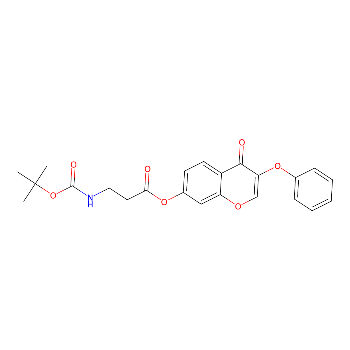 (4-Oxo-3-phenoxychromen-7-yl) 3-[(2-methylpropan-2-yl)oxycarbonylamino]propanoate molecular structure, CAS 294854-87-8