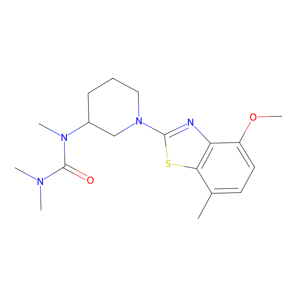 1-[1-(4-Methoxy-7-methyl-1,3-benzothiazol-2-yl)piperidin-3-yl]-1,3,3-trimethylurea molecular structure, CAS 2948549-31-1