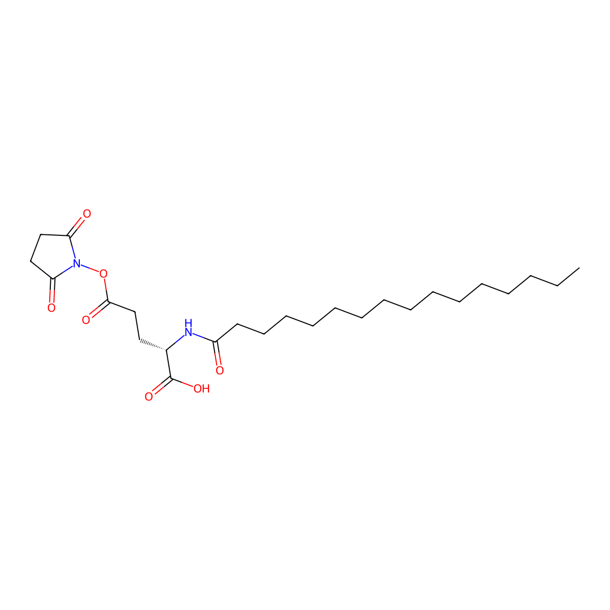 Pal-Glu(OSu)-OH molecular structure, CAS 294855-91-7