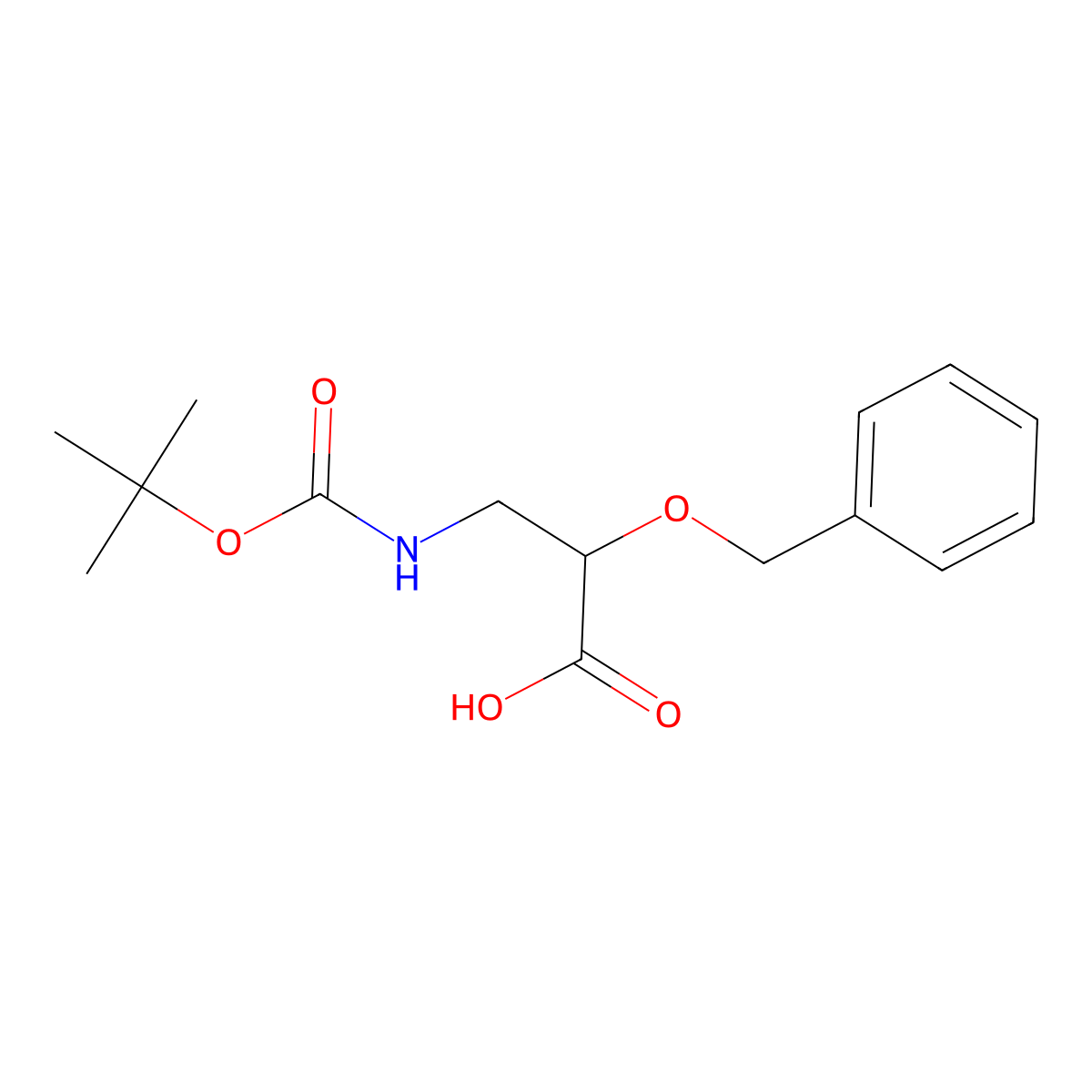 2-(Benzyloxy)-3-[(tert-butoxycarbonyl)amino]propanoic acid molecular structure, CAS 294858-36-9