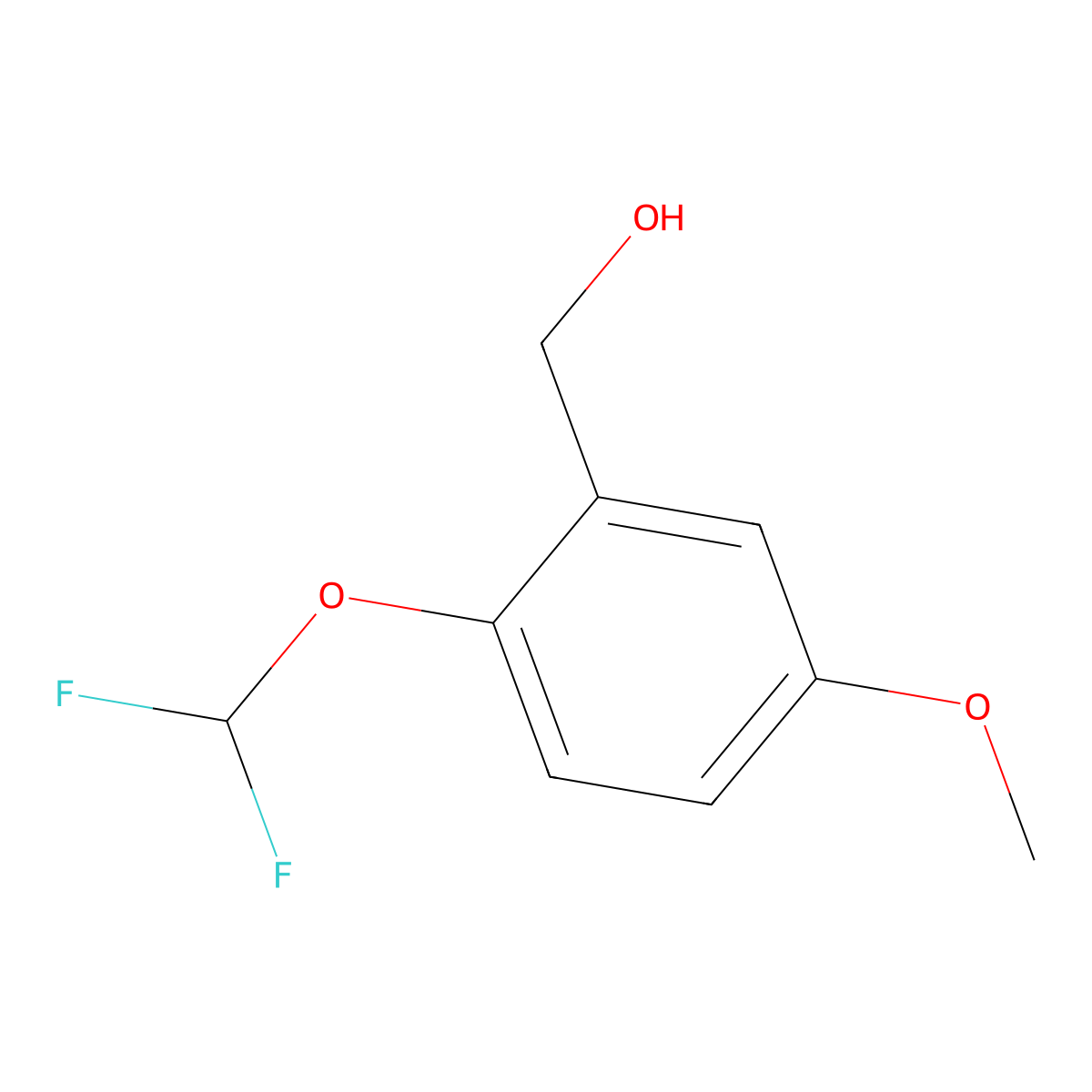 (2-(Difluoromethoxy)-5-methoxyphenyl)methanol molecular structure, CAS 294860-72-3