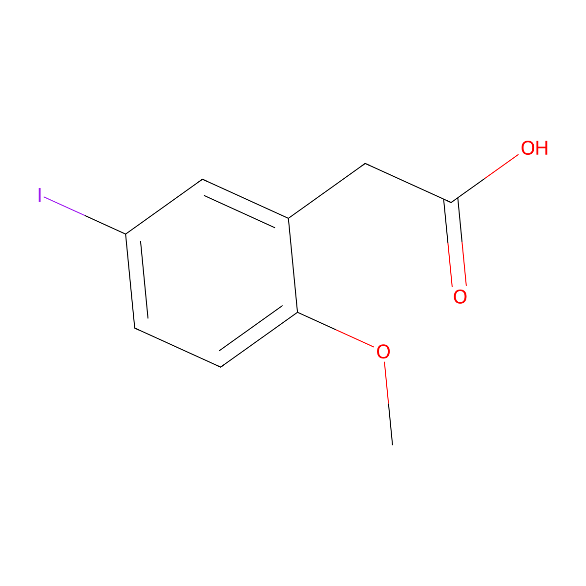 2-(5-Iodo-2-methoxyphenyl)acetic acid molecular structure, CAS 294860-98-3