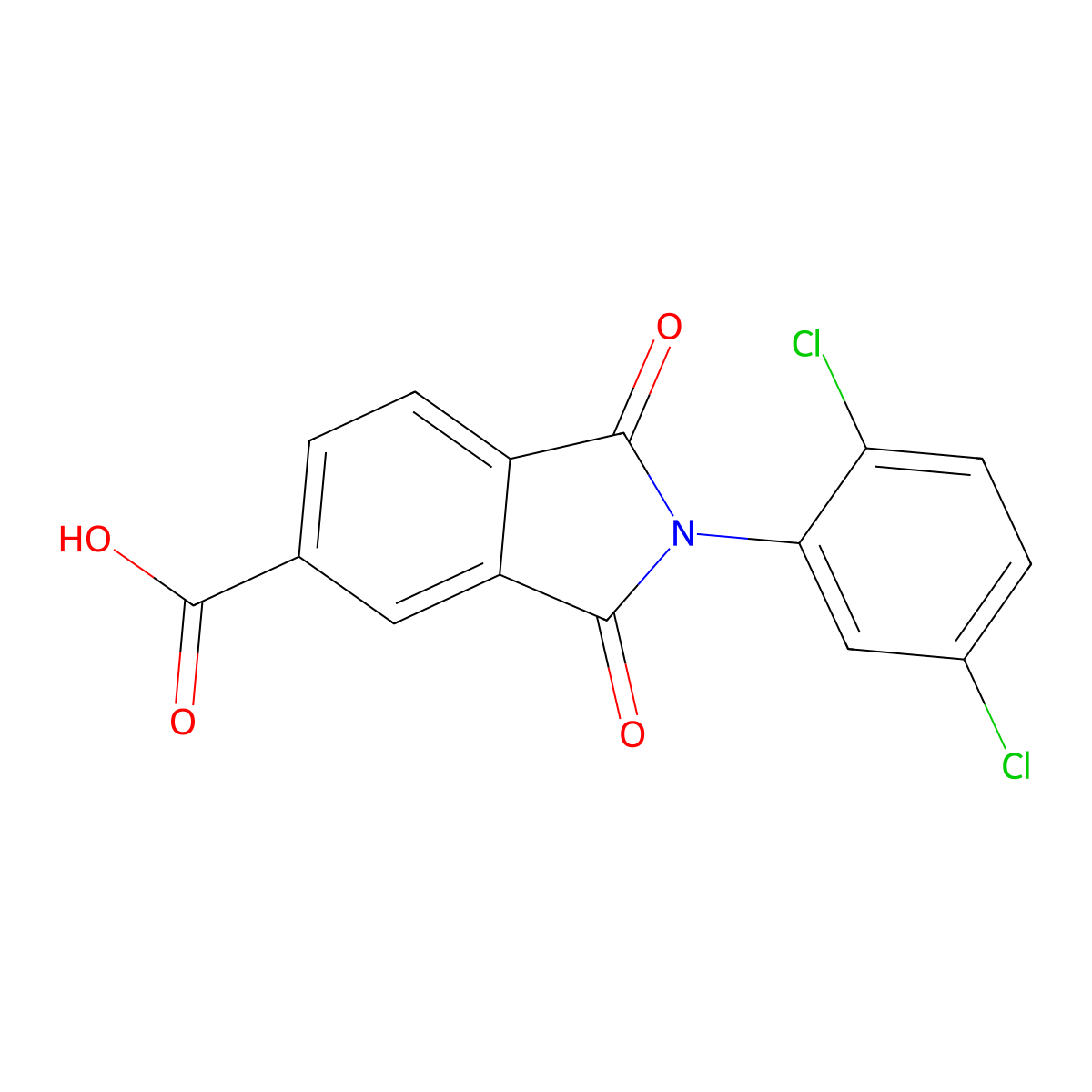 2-(2,5-dichlorophenyl)-1,3-dioxo-2,3-dihydro-1H-isoindole-5-carboxylic acid molecular structure, CAS 294861-48-6