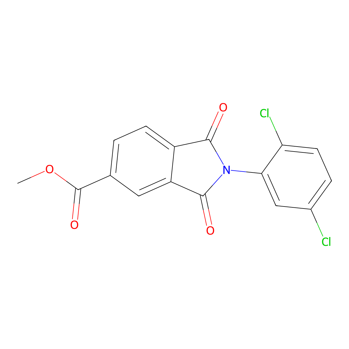 Methyl 2-(2,5-dichlorophenyl)-1,3-dioxoisoindole-5-carboxylate molecular structure, CAS 294861-49-7