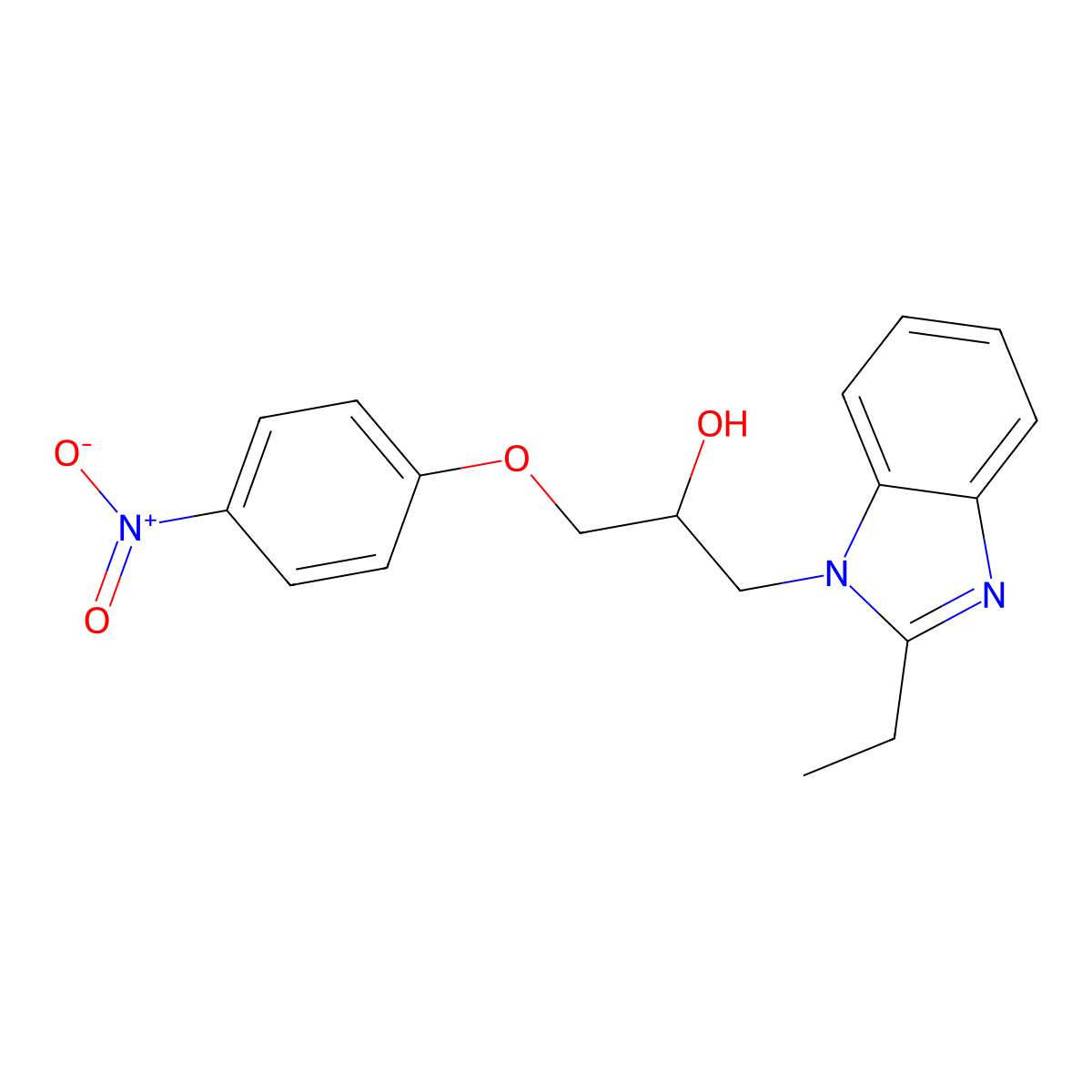 1-(2-Ethylbenzimidazol-1-yl)-3-(4-nitrophenoxy)propan-2-ol molecular structure, CAS 294861-67-9