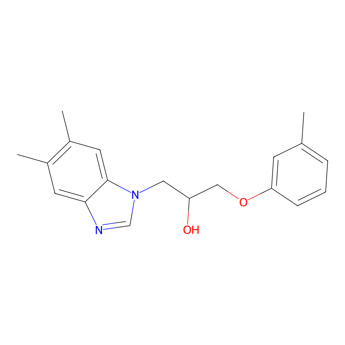 1-(5,6-Dimethylbenzimidazol-1-yl)-3-(3-methylphenoxy)propan-2-ol molecular structure, CAS 294861-69-1