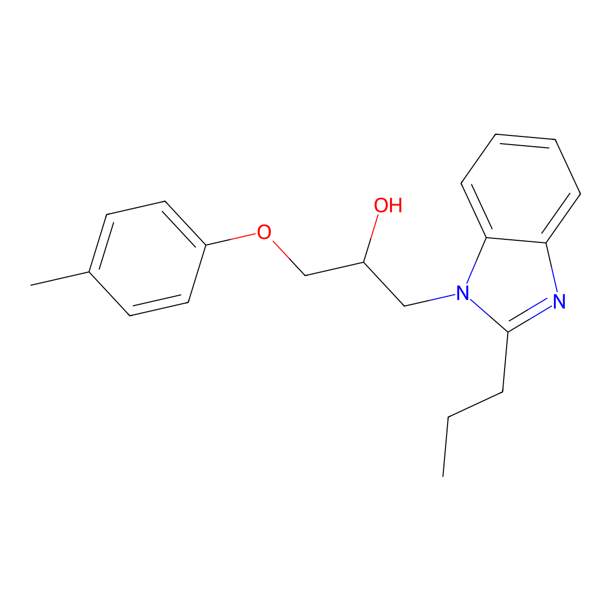 1-(4-Methylphenoxy)-3-(2-propylbenzimidazol-1-yl)propan-2-ol molecular structure, CAS 294861-71-5