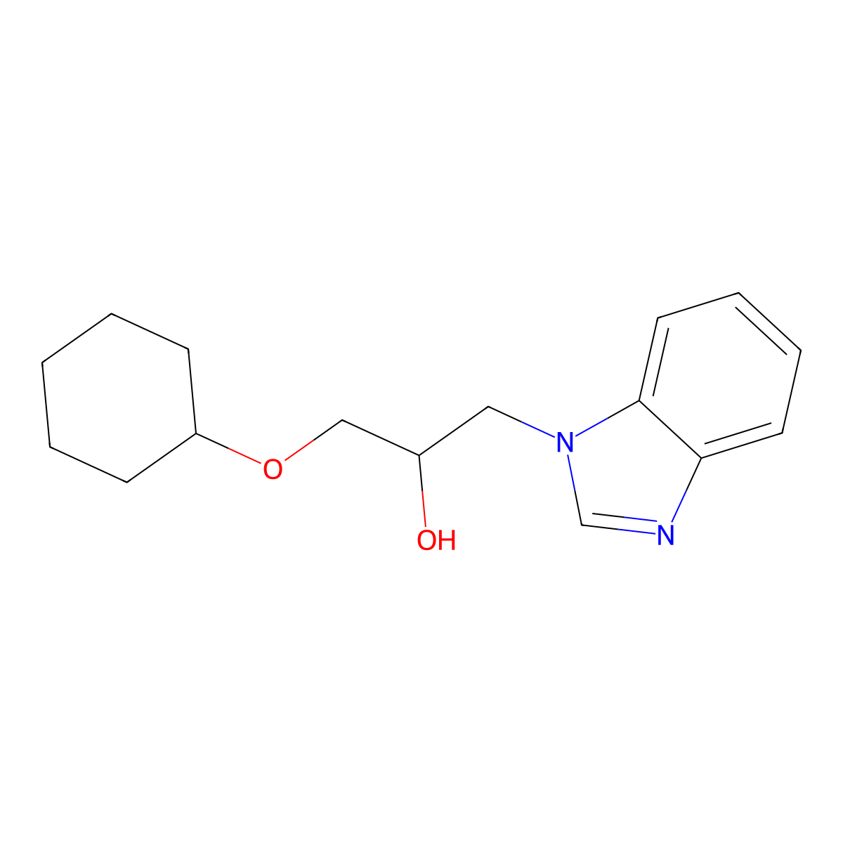 1-(Benzimidazol-1-yl)-3-cyclohexyloxypropan-2-ol molecular structure, CAS 294861-76-0