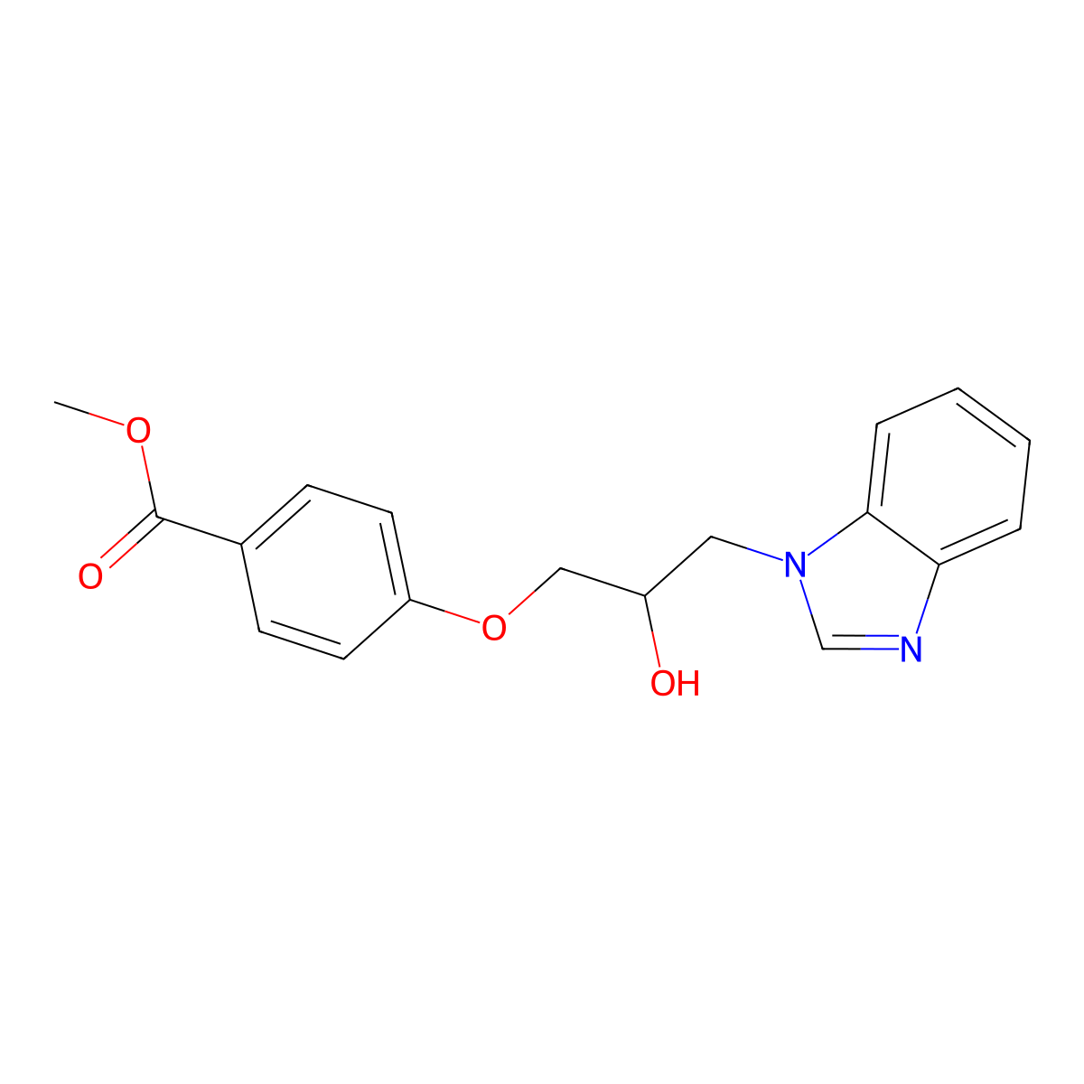 Methyl 4-[3-(benzimidazol-1-yl)-2-hydroxypropoxy]benzoate molecular structure, CAS 294861-81-7
