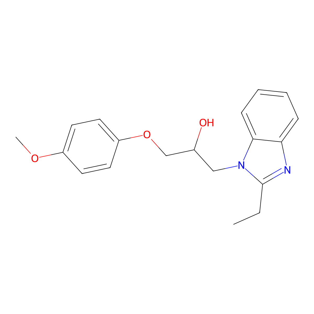 1-(2-Ethylbenzimidazol-1-yl)-3-(4-methoxyphenoxy)propan-2-ol molecular structure, CAS 294861-85-1