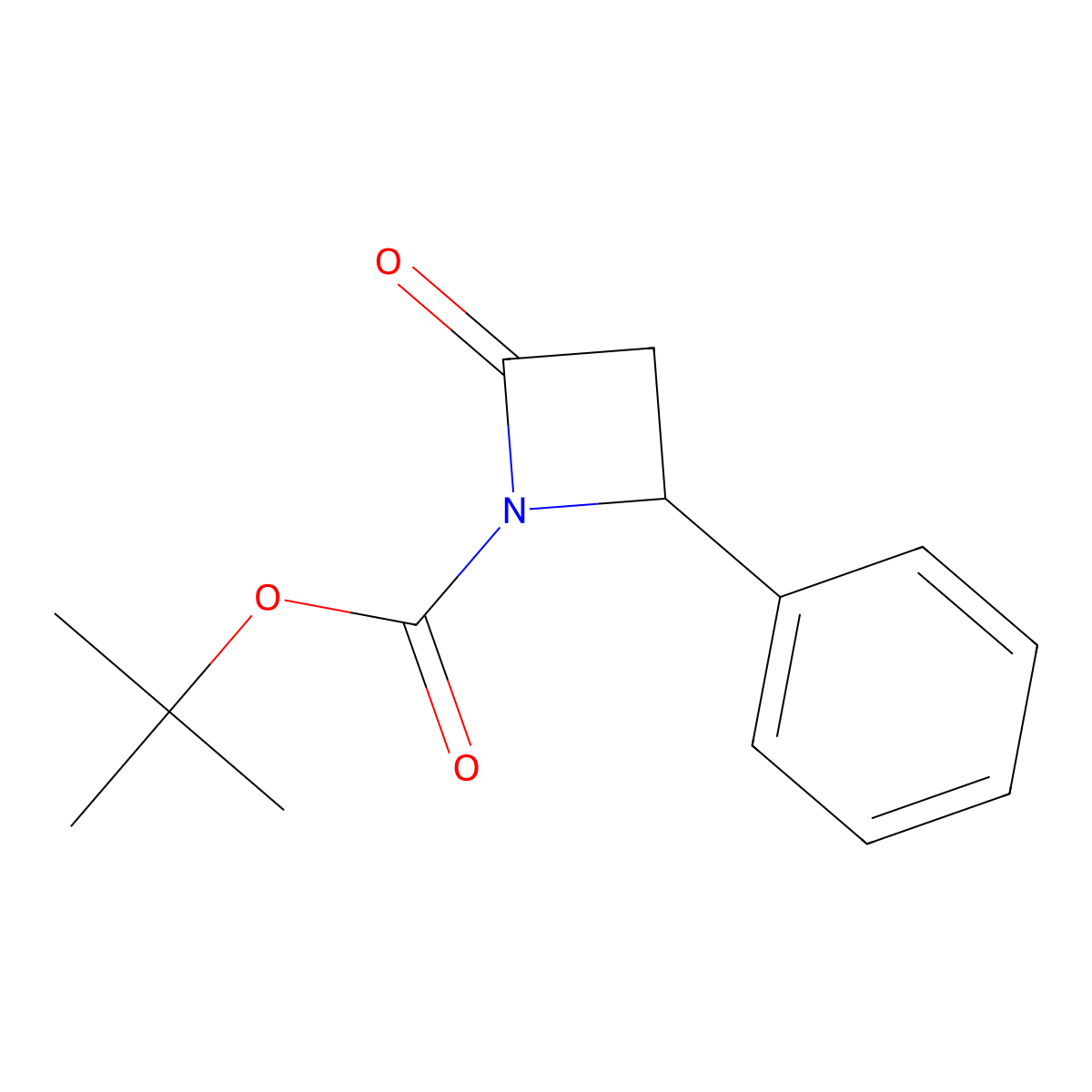 Tert-butyl 2-oxo-4-phenylazetidine-1-carboxylate molecular structure, CAS 294862-04-7