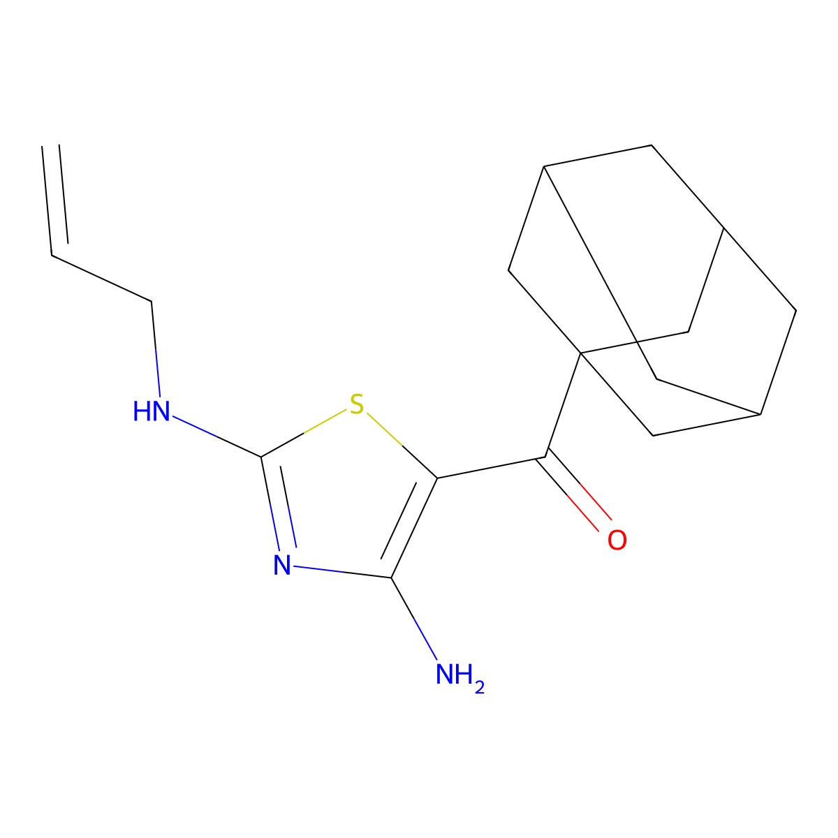 1-Adamantyl-[4-amino-2-(prop-2-enylamino)-1,3-thiazol-5-yl]methanone molecular structure, CAS 294873-20-4