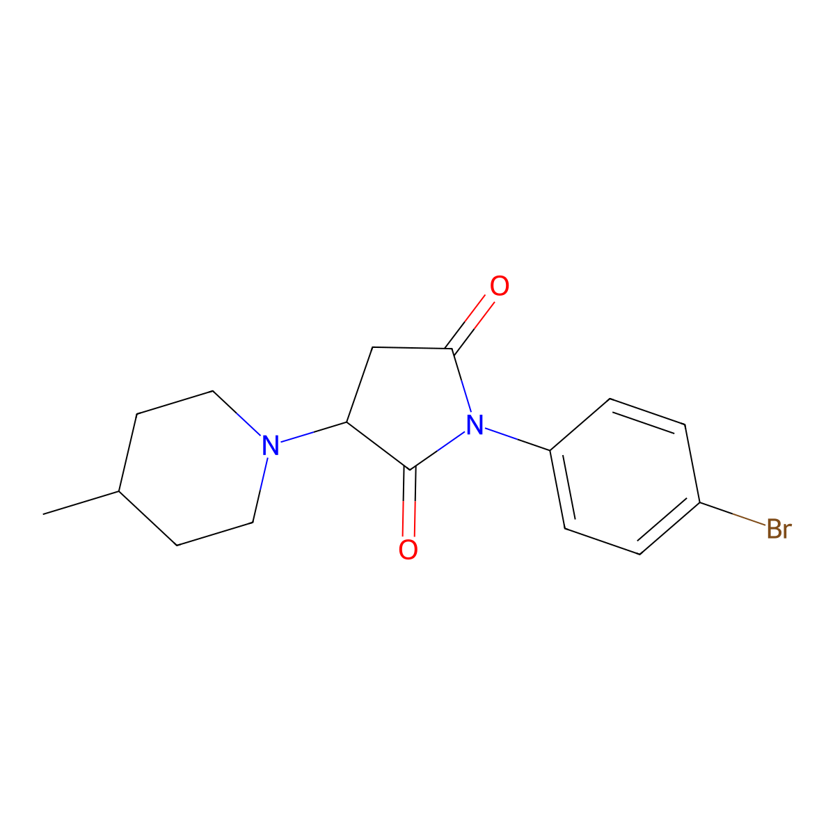 1-(4-Bromophenyl)-3-(4-methyl-1-piperidinyl)-2,5-pyrrolidinedione molecular structure, CAS 294873-43-1