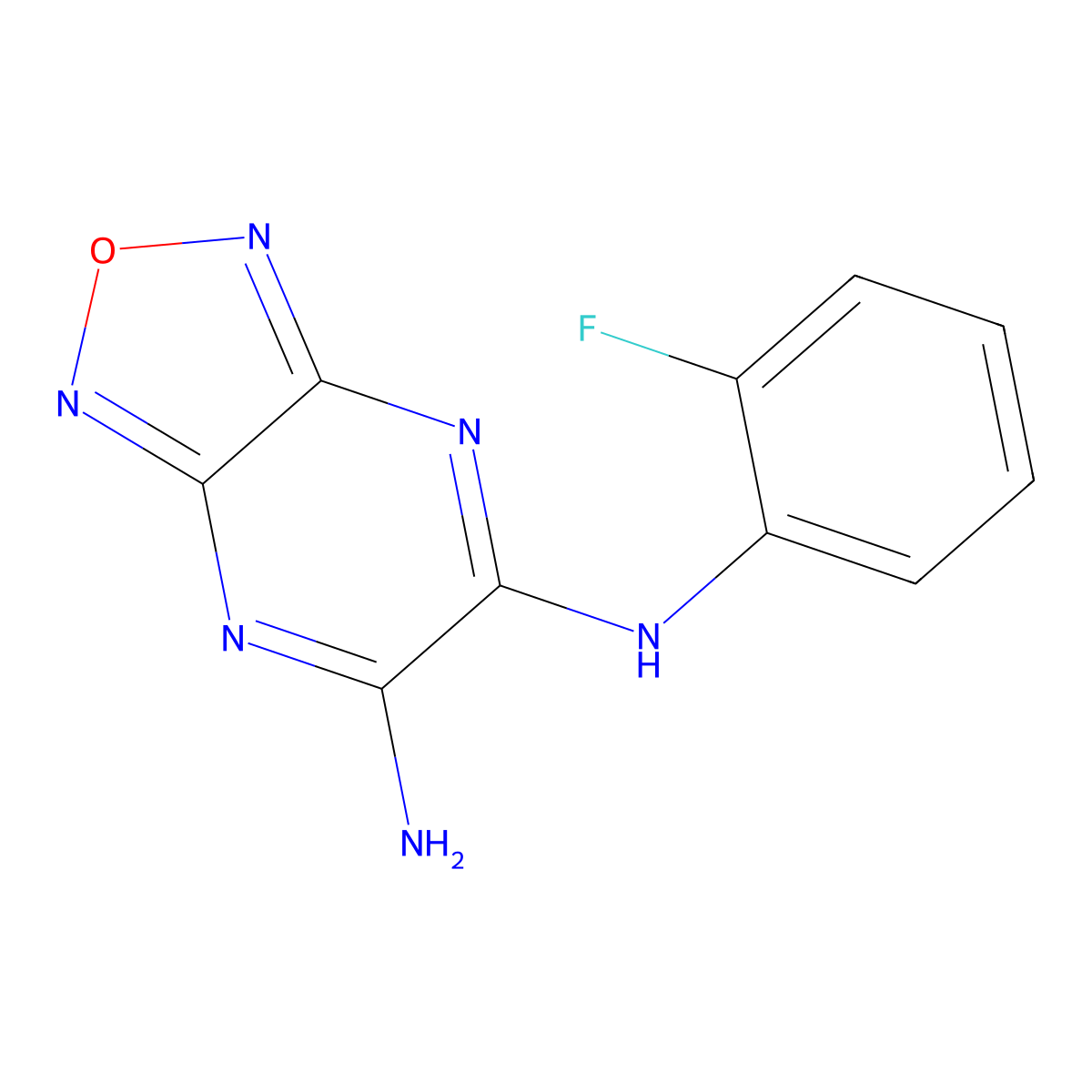 N-(2-fluorophenyl)[1,2,5]oxadiazolo[3,4-b]pyrazine-5,6-diamine molecular structure, CAS 294873-69-1
