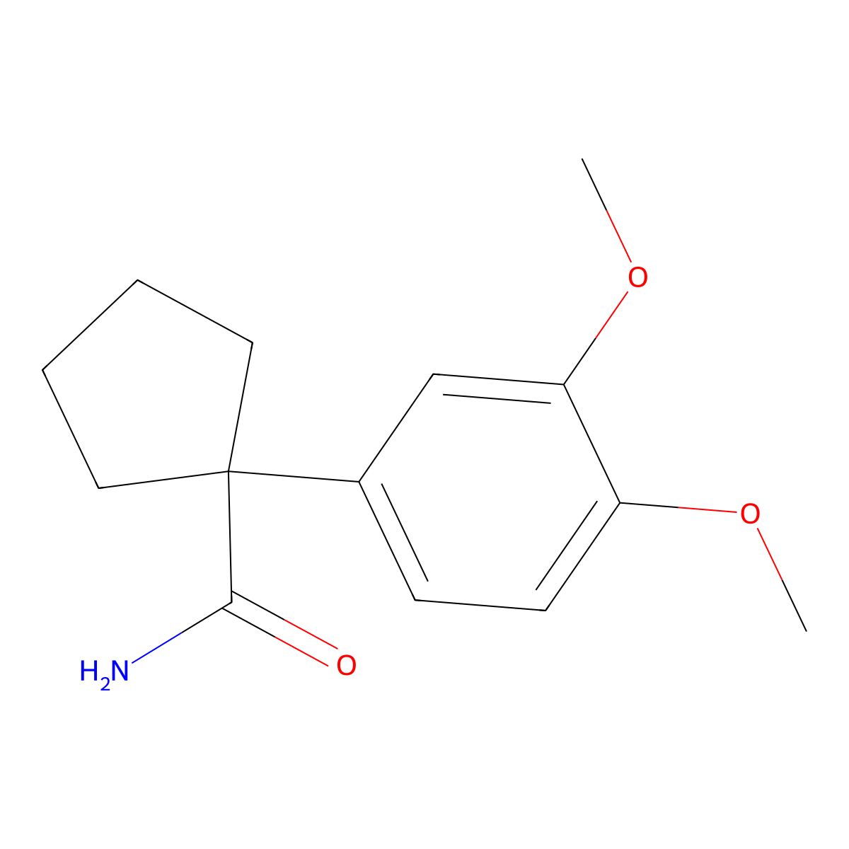 1-(3,4-Dimethoxyphenyl)cyclopentanecarboxamide molecular structure, CAS 294873-76-0