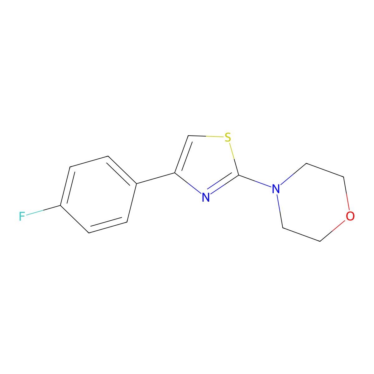4-[4-(4-Fluorophenyl)-1,3-thiazol-2-yl]morpholine molecular structure, CAS 294874-16-1