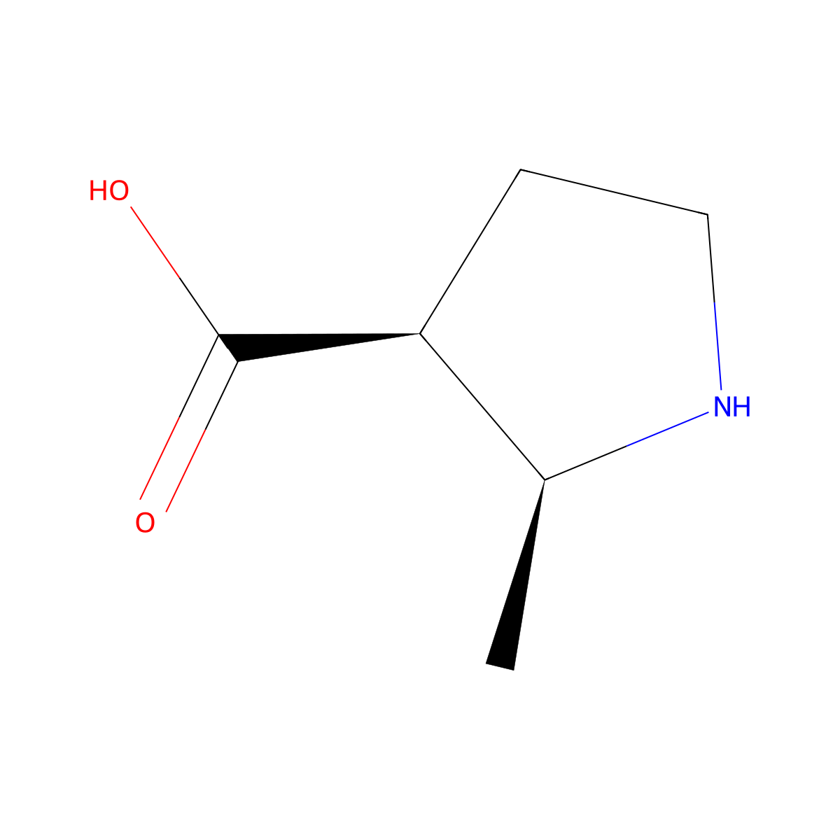 (2S,3S)-2-methylpyrrolidine-3-carboxylic acid molecular structure, CAS 294875-04-0