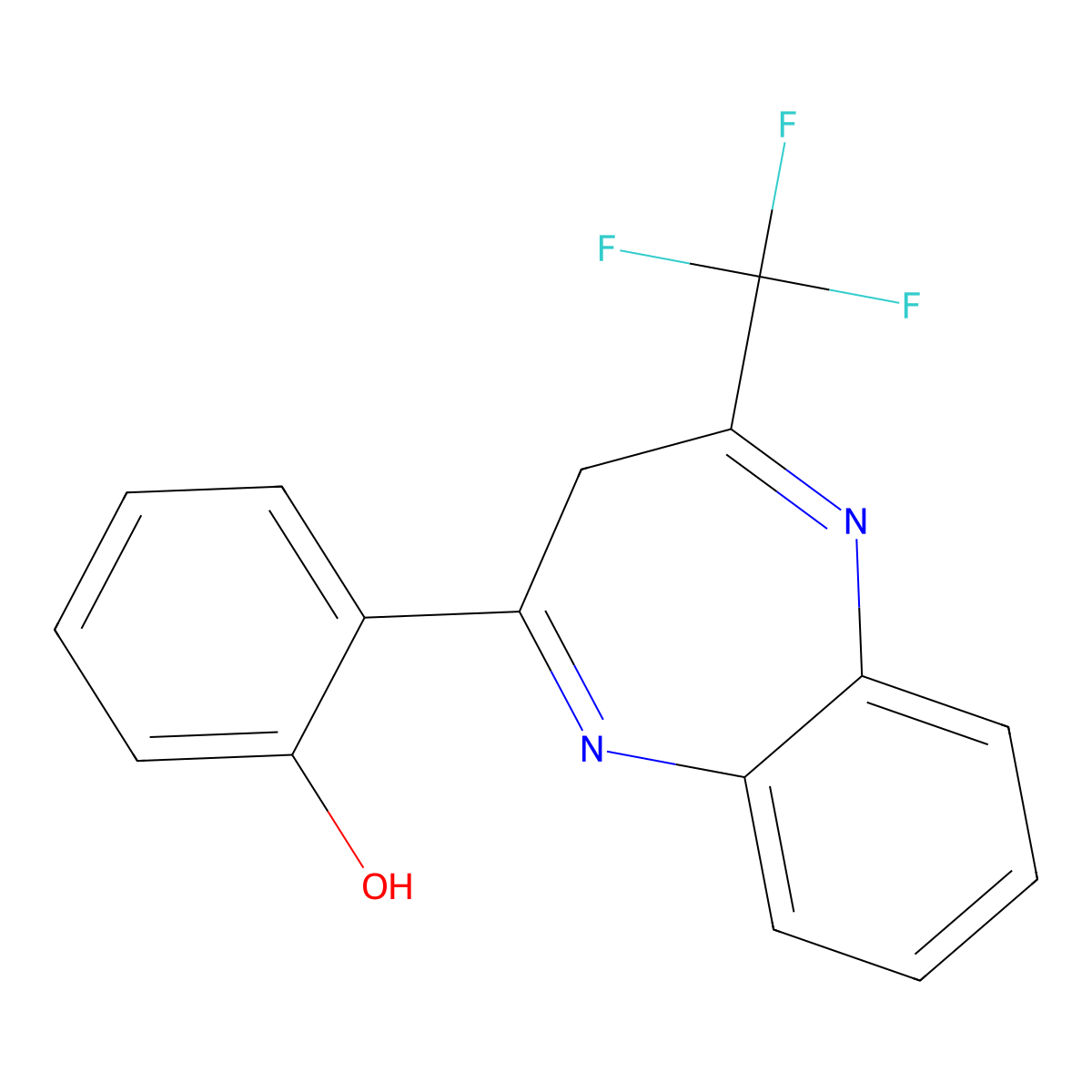 2-[4-(trifluoromethyl)-3H-1,5-benzodiazepin-2-yl]phenol molecular structure, CAS 294875-44-8