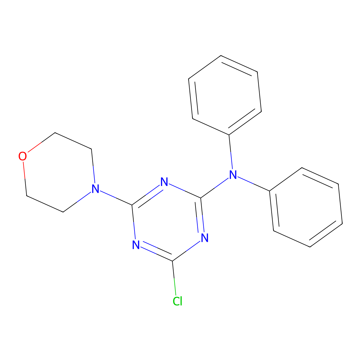 4-chloro-6-(morpholin-4-yl)-N,N-diphenyl-1,3,5-triazin-2-amine molecular structure, CAS 294875-84-6