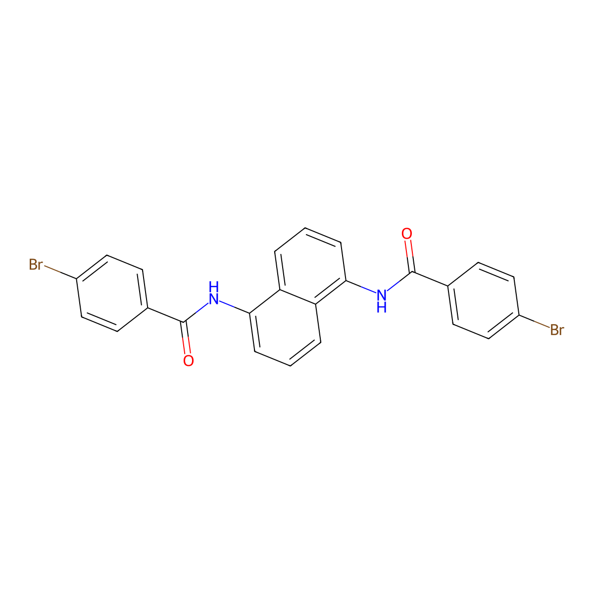4-bromo-N-[5-[(4-bromobenzoyl)amino]naphthalen-1-yl]benzamide molecular structure, CAS 294875-94-8