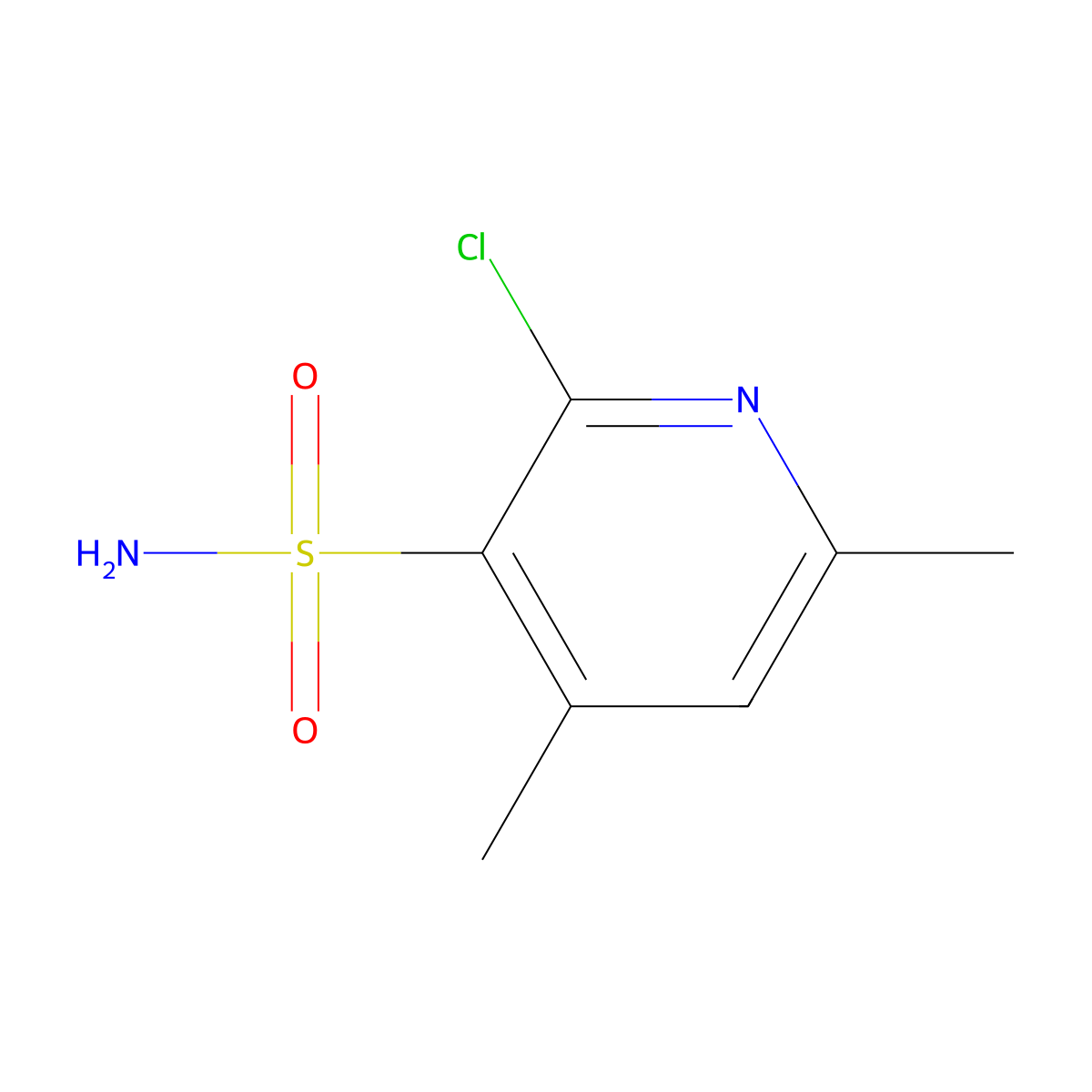 2-Chloro-4,6-dimethylpyridine-3-sulfonamide molecular structure, CAS 294876-56-5