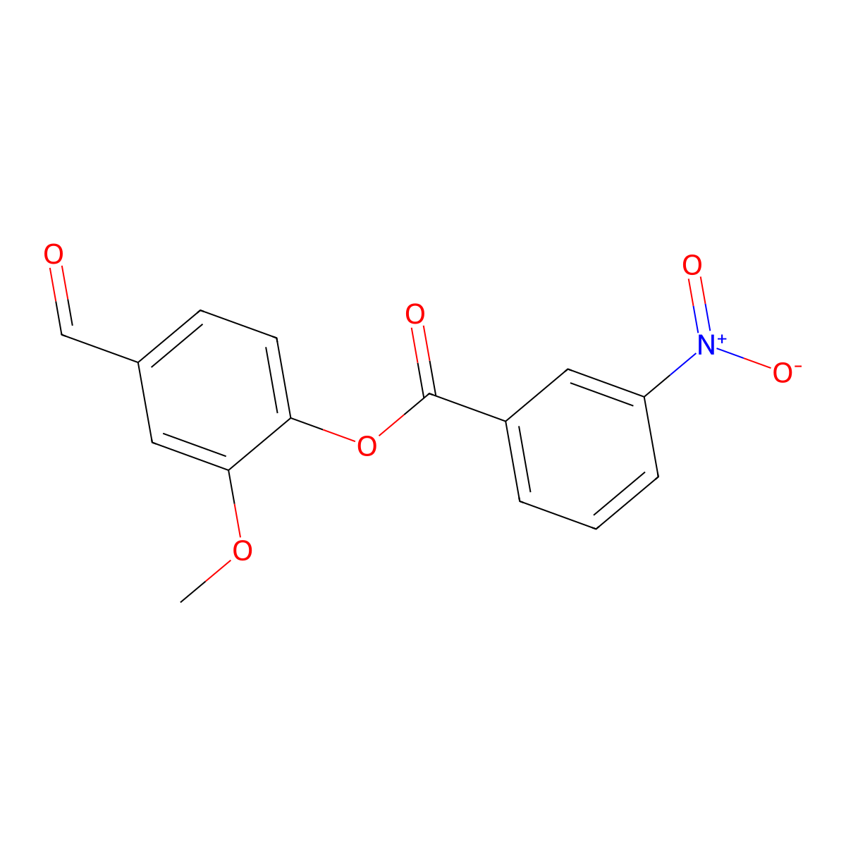 4-Formyl-2-methoxyphenyl 3-nitrobenzoate molecular structure, CAS 294876-68-9