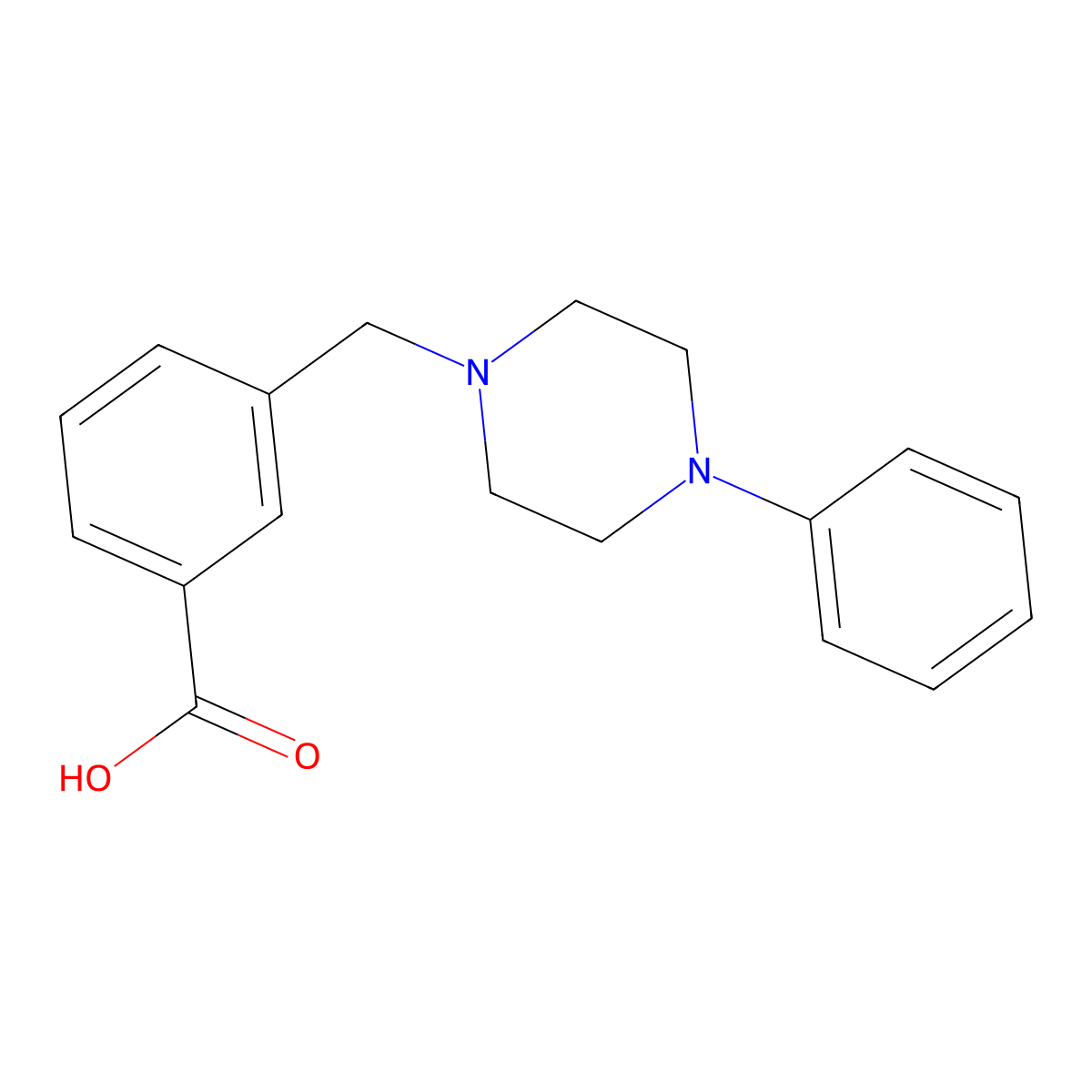 3-((4-Phenylpiperazin-1-yl)methyl)benzoic acid molecular structure, CAS 294876-97-4