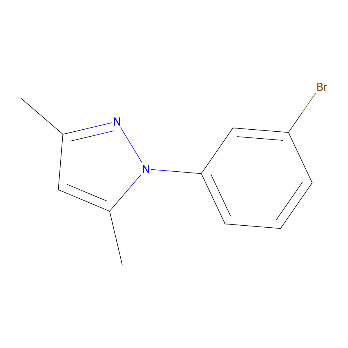 1-(3-Bromophenyl)-3,5-dimethyl-1H-pyrazole molecular structure, CAS 294877-29-5